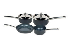 4 piece hard anodised grey