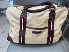 Henry Lloyd Beige Canvas Brown Leather trim Hold-all Bag