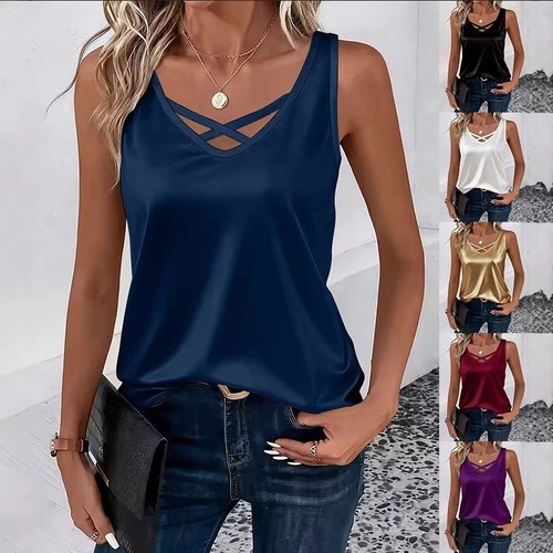 Ladies summer sleeveless satin - ladies,