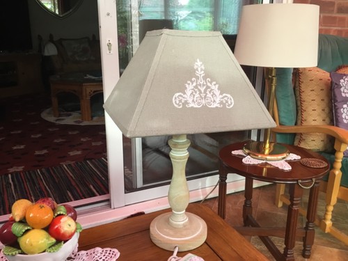 Shabby chic table lamp with - shabby,
