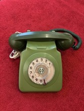 Vintage Rotary Dial GPO Telephone In Green Untested