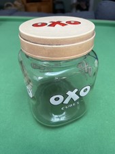 Original Vintage OXO Storage Jar Glass With Screw Top Lid 8.5"