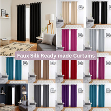 Premium Plain Faux Silk Eyelet