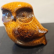 VGC Vintage 1970s Studio Szeiler Pottery Ceramic Owl Money Box Piggy bank E