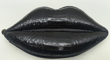 Lulu Guinness black snakeskin