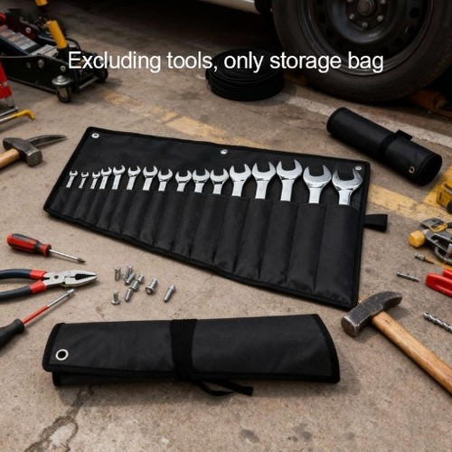 Black wrench roll - black, organizer