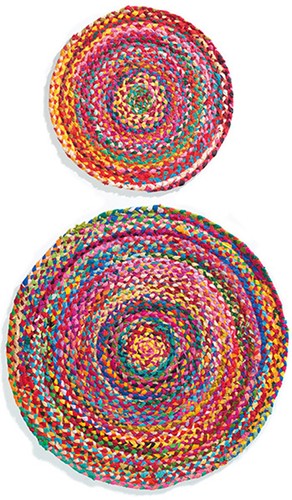 Round chindi braided cotton - chindi,