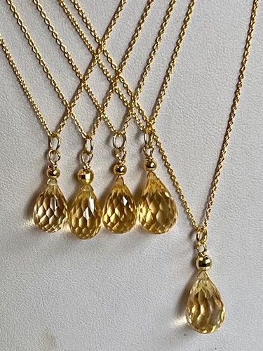 Citrine teardrop pendants - pendants, on