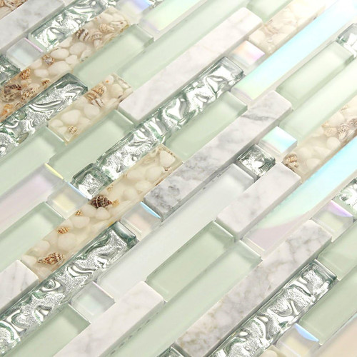 Iridescent beach style mosaic - beach,
