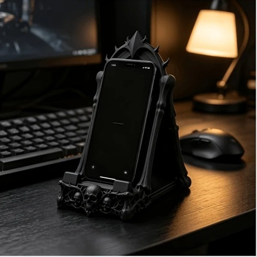 Gothic skull phone stand - gothic,