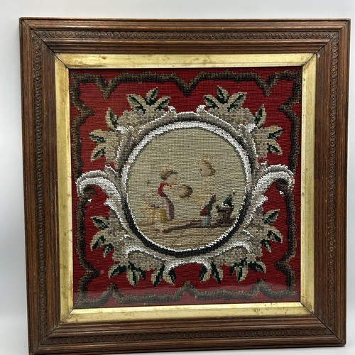 Victorian needlework woolwork - victorian,