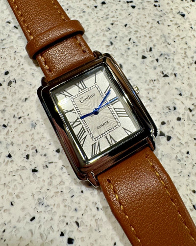 Vintage tank quartz watch with - watch,