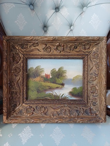 Vintage gilt framed oil - vintage,