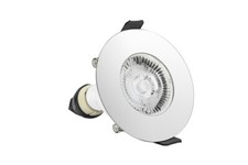 EVO fire rated downlight IP65 white satin nickel chrome GU10 slim copper