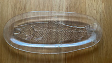 Large 22” Clear Glass Salmon Fish Serving Platter Plate - 55cm /2.5kg