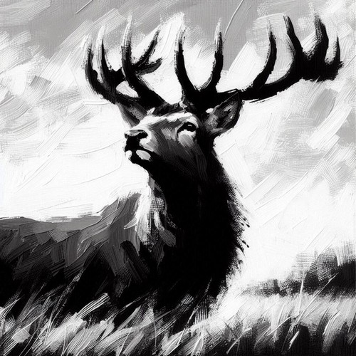 Original stag painting deer - stag,