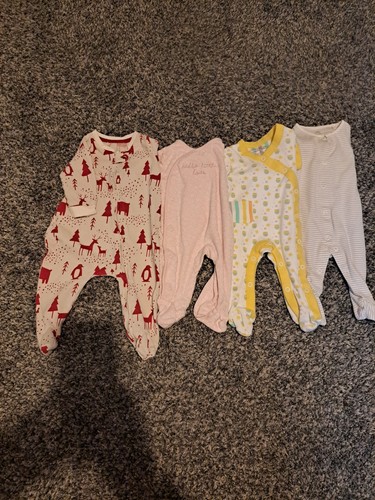 Months 4pc footed babygrow - months,