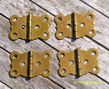 VINTAGE, ORNATE BRASS BOX HINGES. SET OF 4.