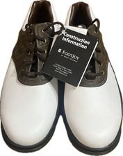 Footjoy Dryjoy Greenjoy White & Brown Leather Golf Shoes UK 7 EUR 40.5