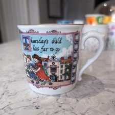 VINTAGE 1990 ROYAL WORCESTER BIRTHDAY MUGS 'THURSDAY'S CHILD' FINE PORCELAIN MUG