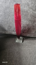 Single ruby glass bud vase