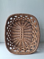 Antique Wicker Braided Basket Storage Decorative Display Vintage Boho Home Deco