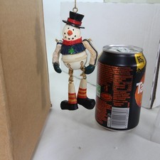 Russ Berrie Bears From The Past Christmas Ornament. Snowman with String Joints.