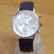 Mens Brown Leather Rose-Gold