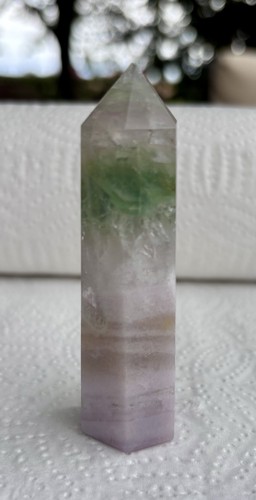 Rainbow fluorite crystal tower - fluorite,