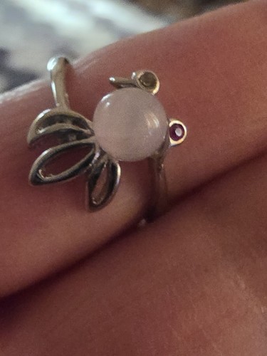 Rose quarts goldfish ring - rose,
