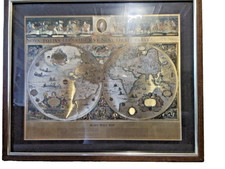 Blaeu Wall Map Framed Antique