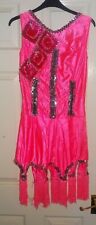 STRICTLY Latin American Hot Pink SPARKLY DIAMOND SEQUIN Dance Dress Flapper 20s