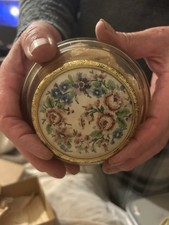 Glass And Metal Powder Bowl