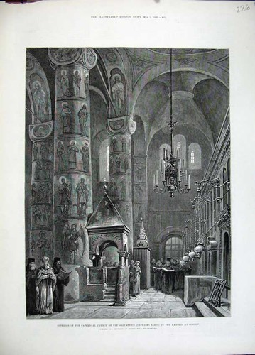 Original old antique print - old,
