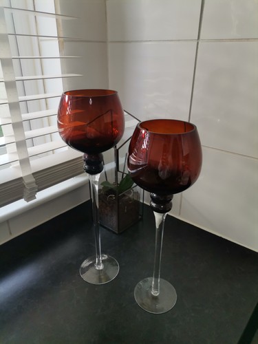 Amber glass tall chalice - amber, form