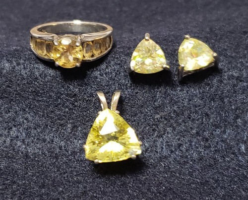 Citrine earrings pendant - pendant, and