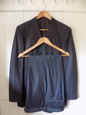 mens SUPER 120s GREY WOOL PINSTRIPE SUIT SIZE 38"R CHEST 32" WAIST 29.5" LEG