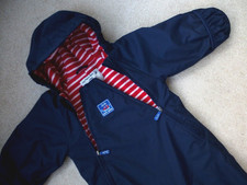 Jojo Maman Bebe PRAMSUIT 9-12m ☔️ SPLISH SPLASH Fleece Lined All In One SNOWSUIT