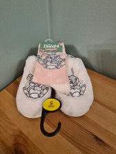 Disney Girls Women's Thumper From Bambi Fluffy Slippers & Matching Socks Size 5