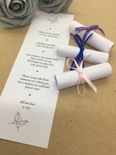 50 x Personalised Wedding Scrolls Mini Favours Thank you Gift Table decoration