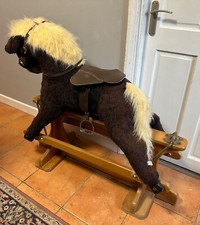 Large Vintage Childrens Kids Merrythought Shire Horse Rocking Horse