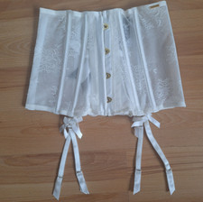 IVORY Bridal Corset Underbust Size 6 or 8 to 10 Sheer Suspender Waspie Wedding
