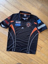 CASTLEFORD TIGERS 2010s VINTAGE RUGBY LEAGUE TRAINING POLO SHIRT JERSEY SIZE S