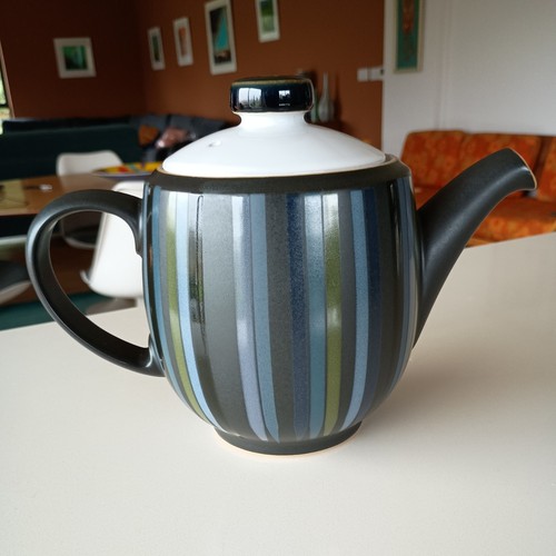 Denby jet stripes teapot vgc - jet,