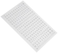 White Letters Transfers - 6 mm