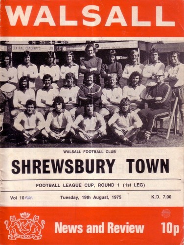 Walsall shrewsbury 1975 76 - v, 1975/76
