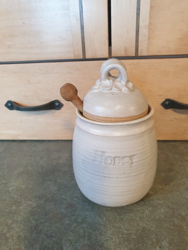 Pottery honey pot - honey,