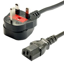 UK Kettle Lead Power Cable IEC C13 Mains for Computer Monitor TV Printer Xbox PC