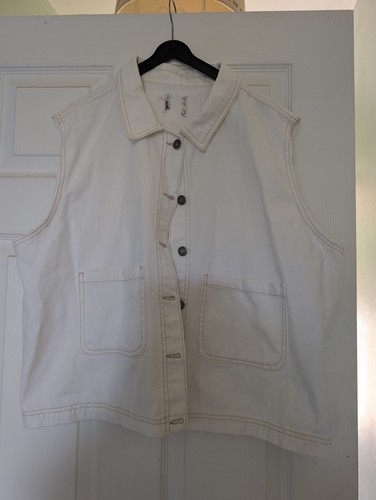 White denim gilet - denim, large