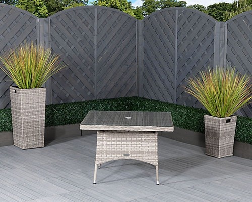 Rattan direct grey square - grey,